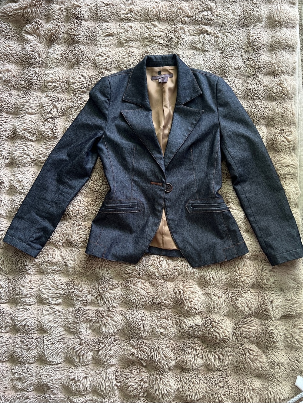 Sean John Dark Blue Denim Women's Tailored Blazer
